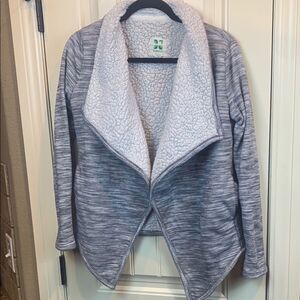 Green Tea Gray Sherpa Jacket, Small